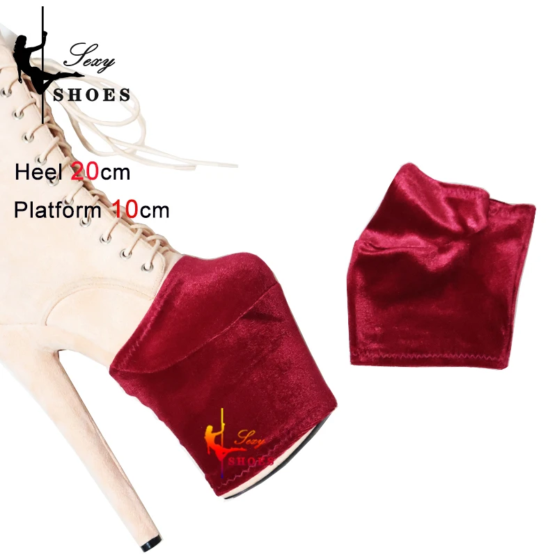 Velvet Women Boot Protective Cover 20cm Waterproof Platform Shoes Cover Pole Dance Protective Cover Dance Training Sandals Cover