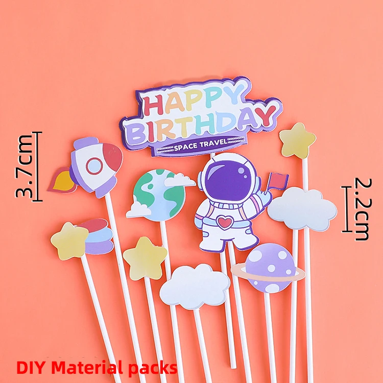 Guoguonb Weltraum Deko Set Zum 10. Geburtstag – Astronaut, Raketen, Folienballons, Banner & Cupcake-Topper