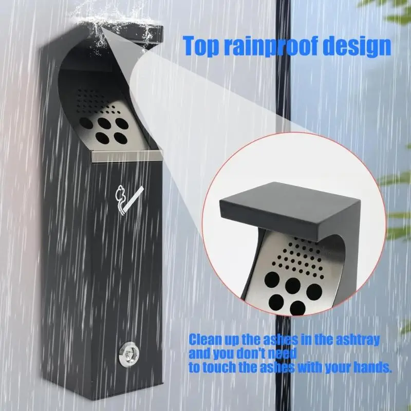 Wandmontierter Mülleimer für den Außenbereich mit einfacher Installation und Bodenöffnung für schnelle Reinigung, für B03E – Detail 9