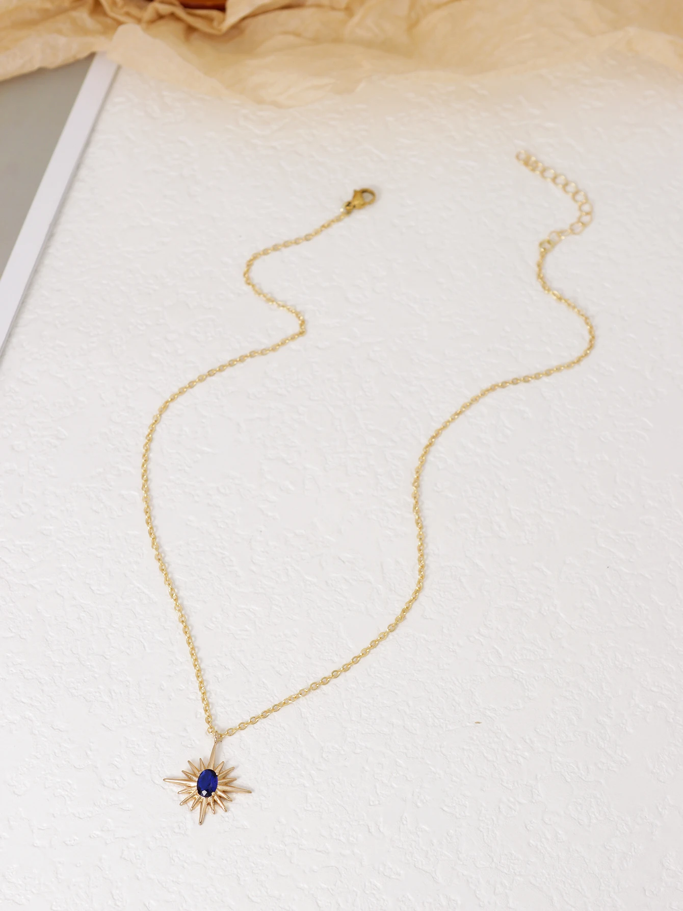 Synthetic Zircon Sun Necklace Daily Gift