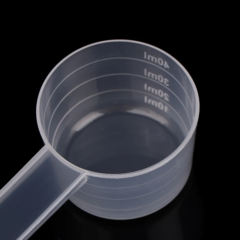 10PCS 40ML 20g Flat Bottom Graduated Measuring Spoon With Scale Transparent Plastic Kitchen Baking Measuring Spoon Tableware New