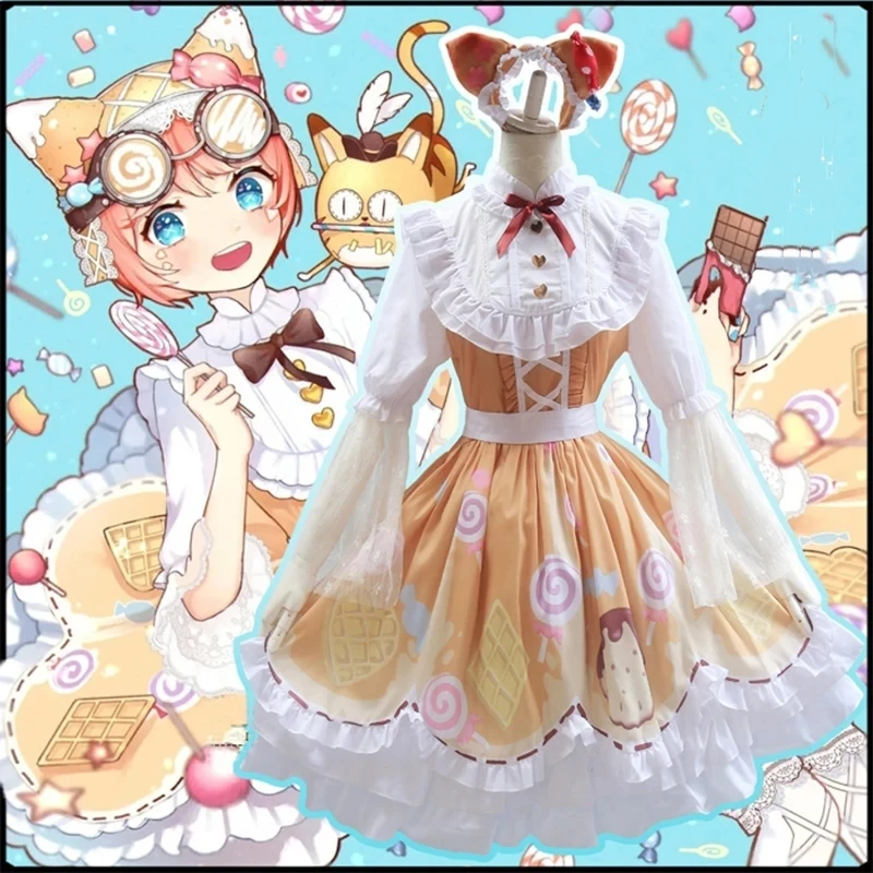 

Popular Game Character Cosplay Costume Halloween Sweet and Cute Lolita Maid Coffee Shop Stage Comic Show Female Cosplay Costume