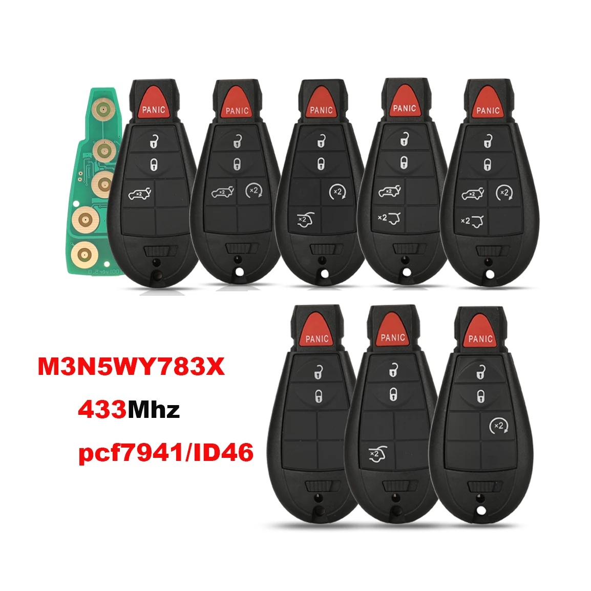 Jingyuqin 433 Mhz 7941 Fernbedienung Auto Schlüssel Fob M3N5WY783X Für Chrysler Town & Country Jeep Grand Cherokee Dodge Caravan reise – Detail 1