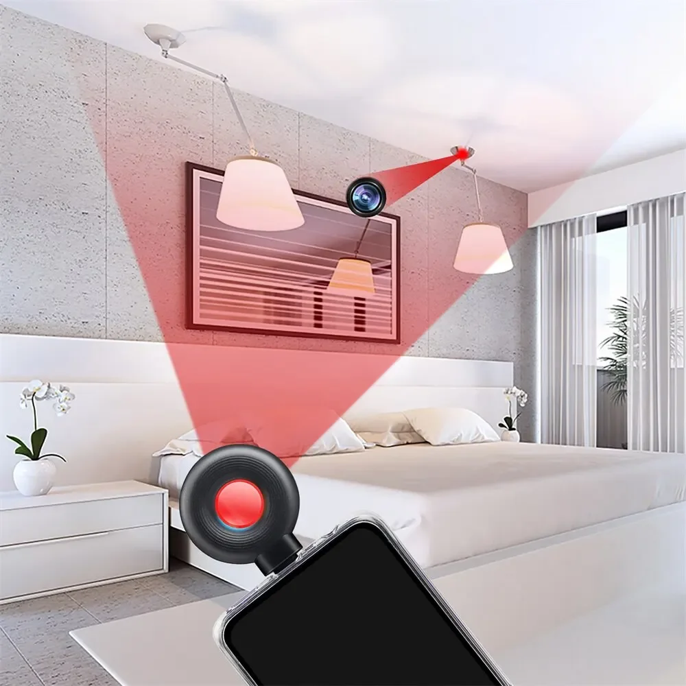 Pro Hidden Camera Detector Portable Anti Spy Device For Hotel Infrared USB & Phone Surveillance