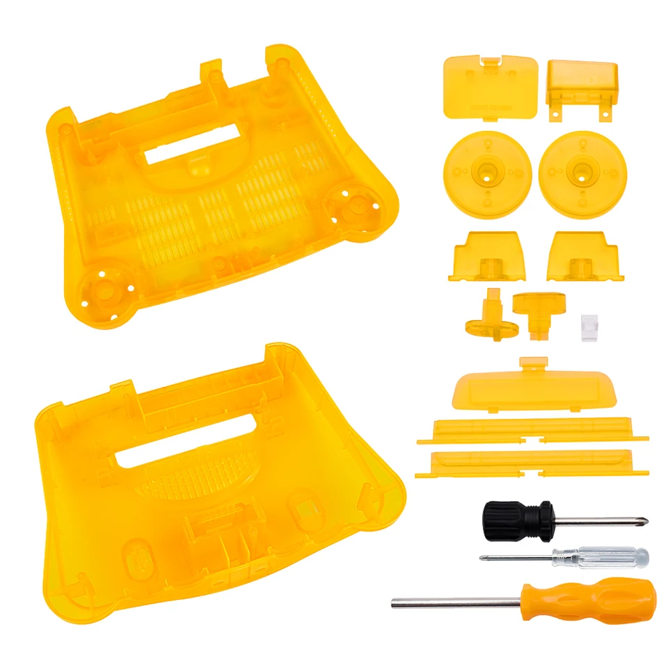 Bitfunx Replacement Plastic Shell Translucent Case for N64 Nintendo 64 Replacement Case Transparent Boxes