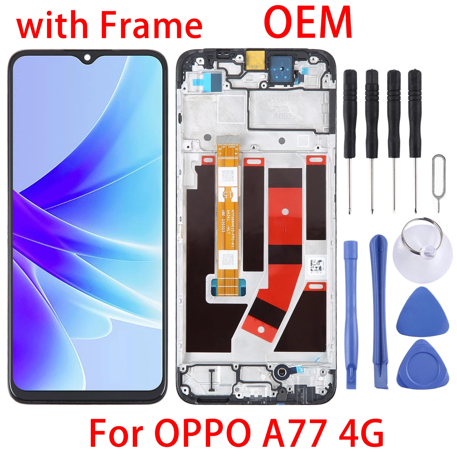 

For OPPO A77 4G OEM LCD Screen Digitizer Full Assembly with Frame