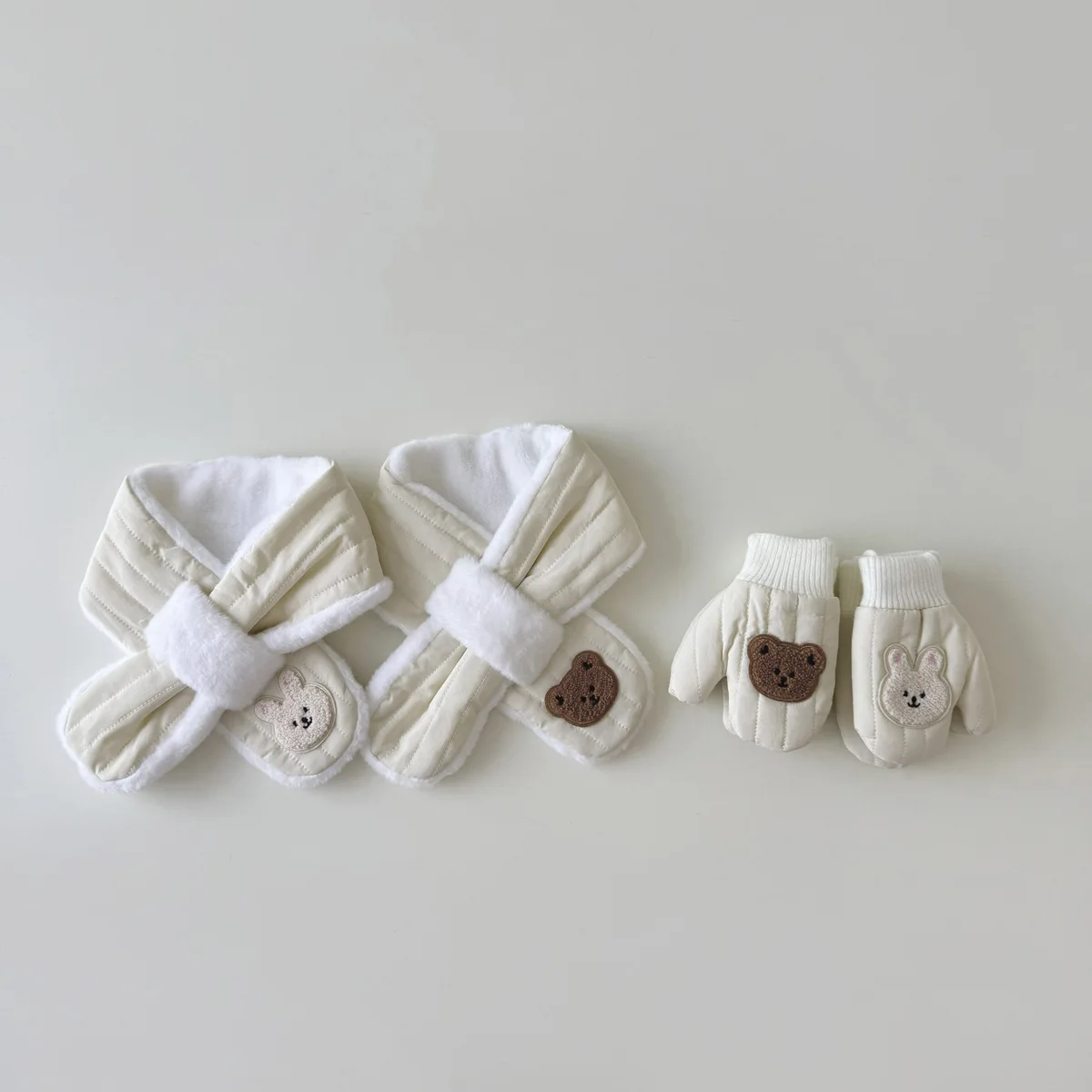 Korean Winter Baby Boys Girls Gloves Scarves Cute Cartoon Toddler Kids Windproof Warm Scarf Children's Mittens