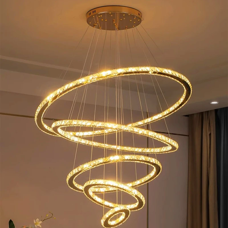 

Modern home decoration crystal chandelier, stair Pendant lamp, living room Pendant lights, interior lighting
