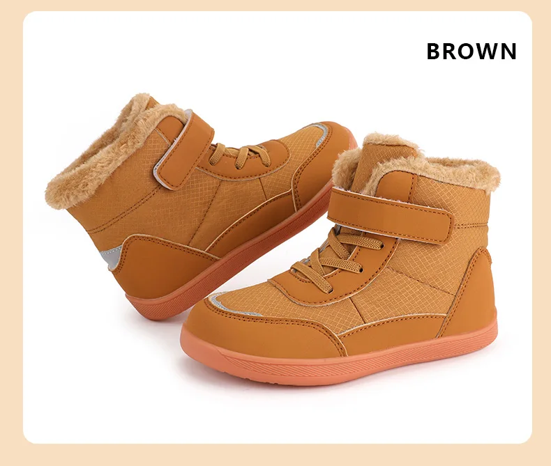 2024 Winter Children Plush Waterproof Fabric Non-Slip Boys Girls Shoes Rubber Sole Snow Fashion Warm Outdoor Boots_voghion.com