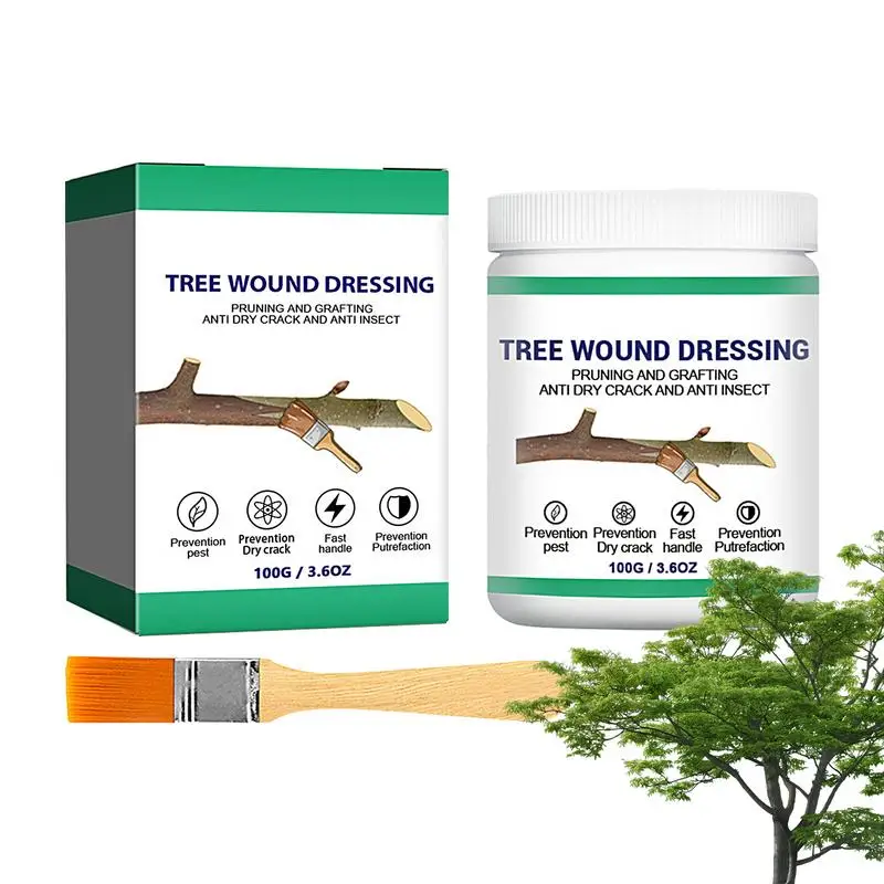 

100g Tree Wound Sealer Tree Pruning Sealer Cutting Paste With Brush Tree Wound Healing Sealant Wound Pruner Seal Healing agent