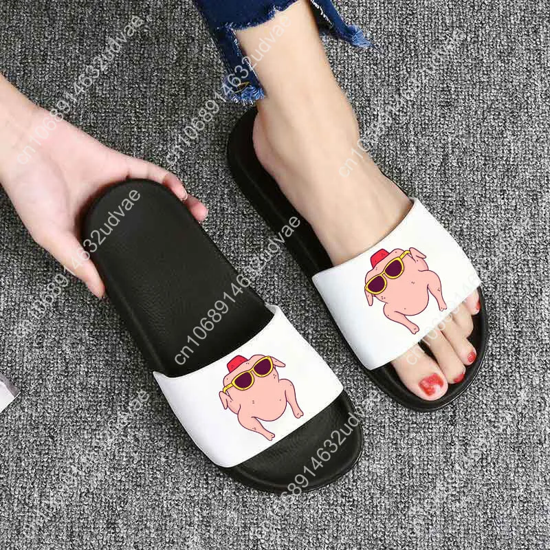 Women Slippers Friends Printing Cartoon Home Slippers Thick Sole Sandals Women Shoes Ladies Flip Flops Indoor Flat Ladie Slides