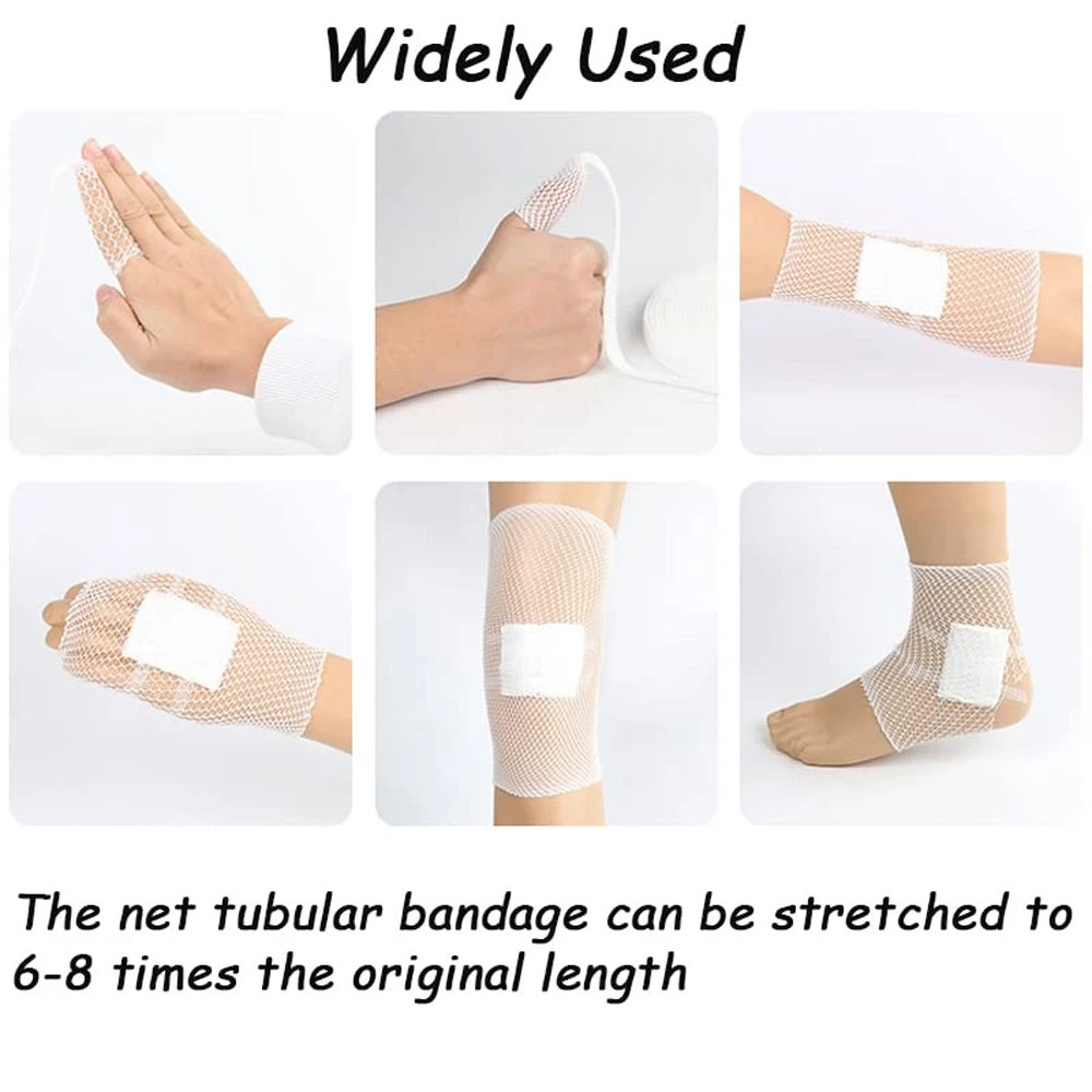 Elastic Net Wound Dressing Net Tubular Bandage Mesh Tubing Tubular Gauze Fix Breathable Bandage Retainer 1Roll for Wrist Elbow
