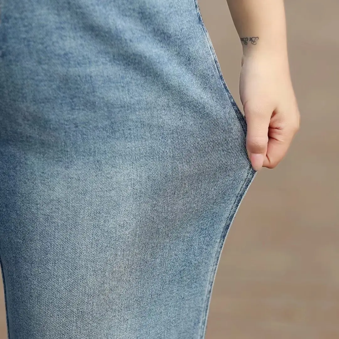 Women's Clothing Jeans 2022 Spring Fashion High Waist Stretch Denim Harem Pants Casual Brief Blue Bottoms D6-D019 women's clothing stores