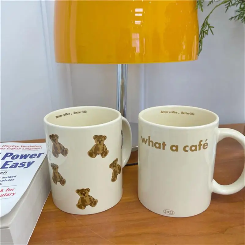 Keramische Mok Cream Retro Beer Cup Grote Capaciteit Melk Koffie Cup Schattige Ontbijt Cup Creatieve Paar Mok Kerst Verjaardagscadeau