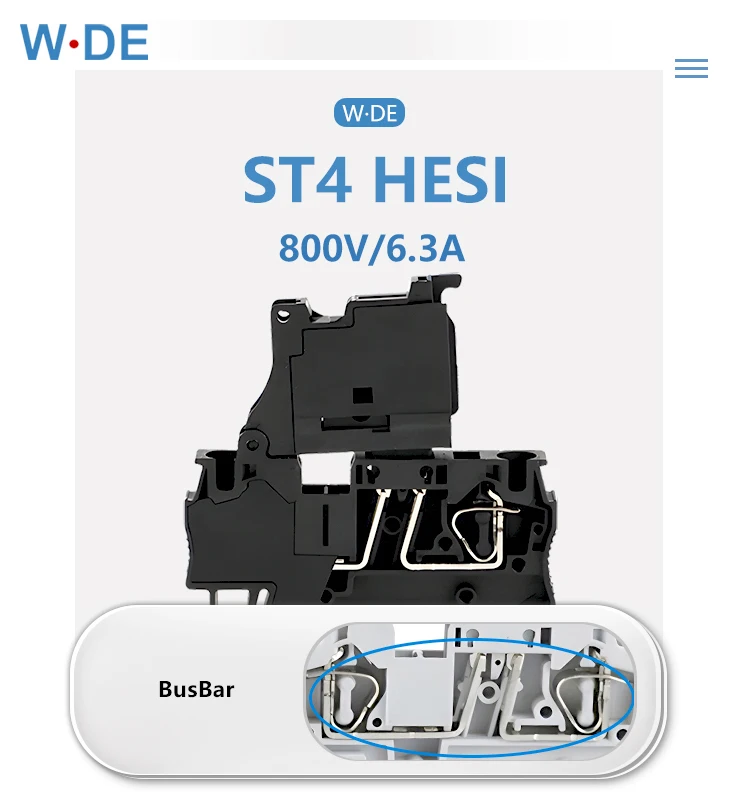 noir st avec levier de bornier connecteur rail din