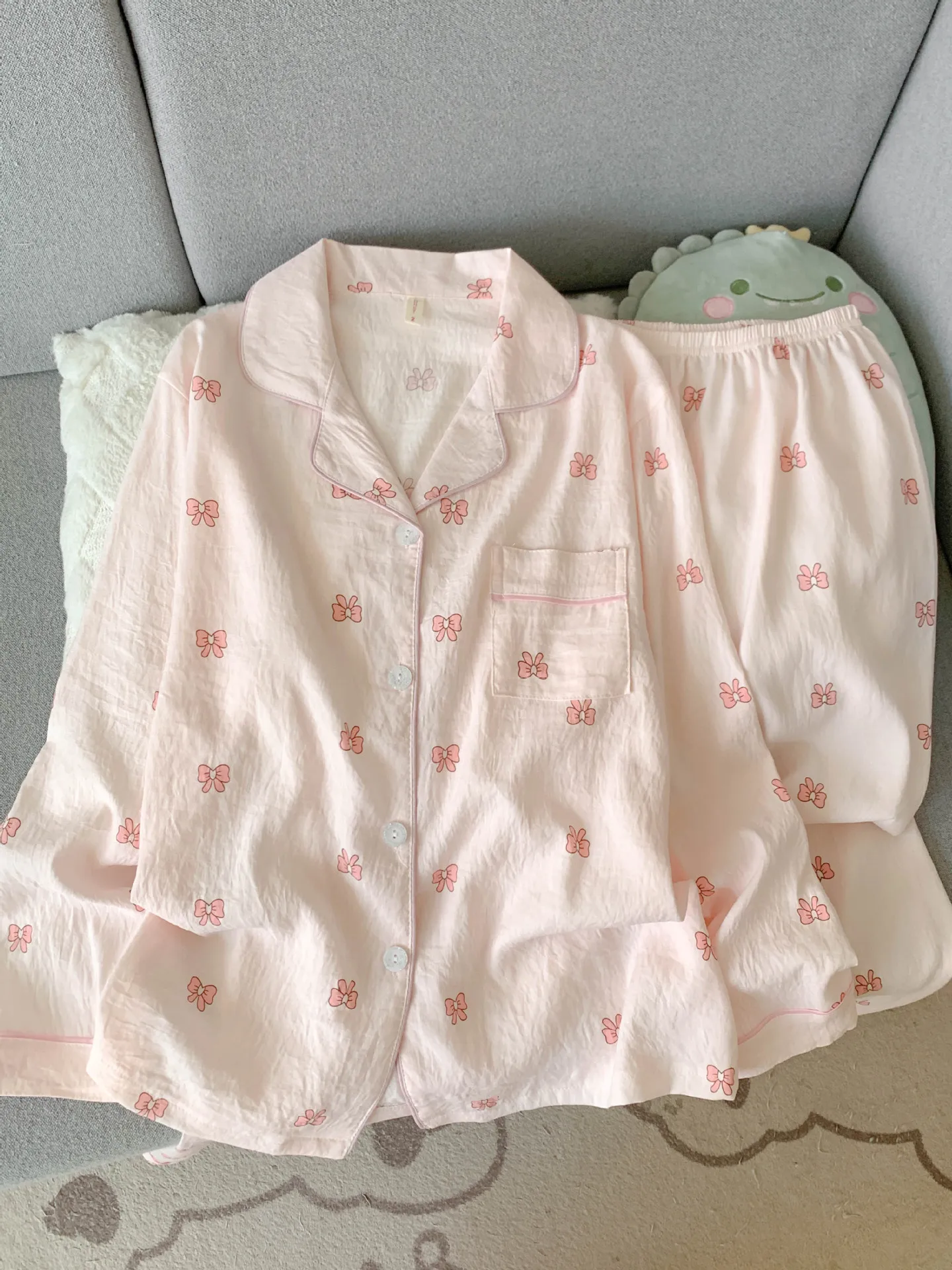 Spring/Autumn New Arrivals: Cloud-Print Cotton Long-Sleeved Pyjama Set for Women Adorable Sweetheart Style Nightwear Homewear Se S3661429dabb84f8296acc689b7b70f1bX