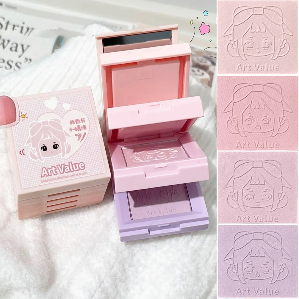 4-in-1 Embossed Matte Blush Makeup Palette Nude Eyeshadow Cheek Blusher Contouring Four-layer All-in-one Box Brightening Skin