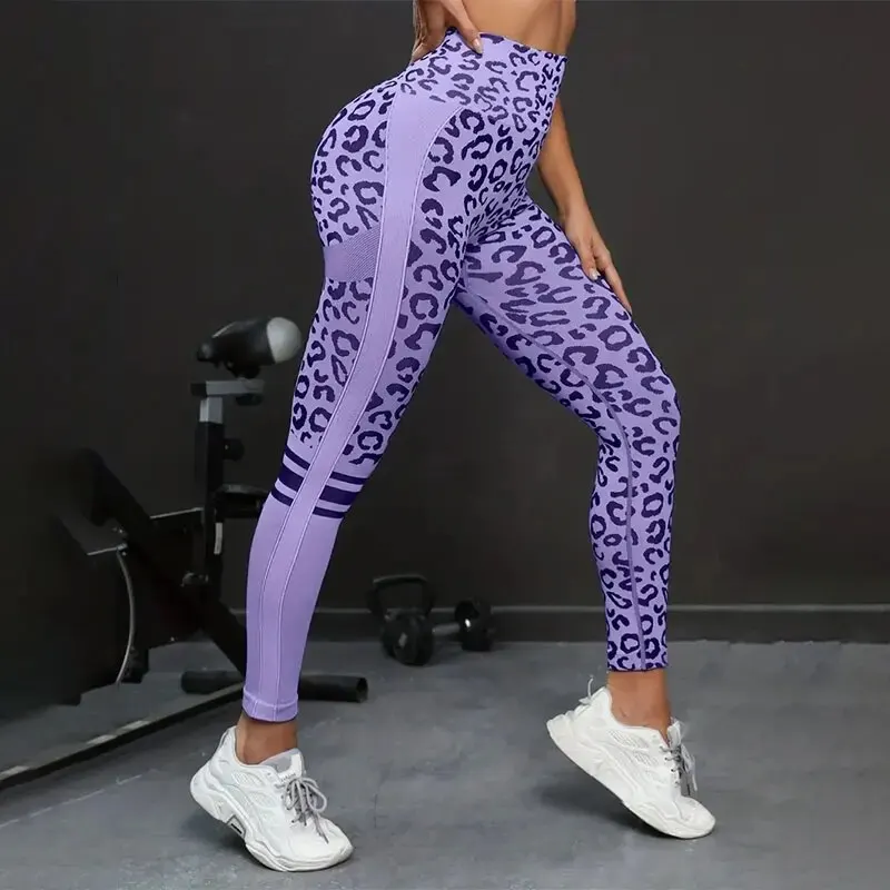 Leopard Print High Waist Stretch Fitness Leggings