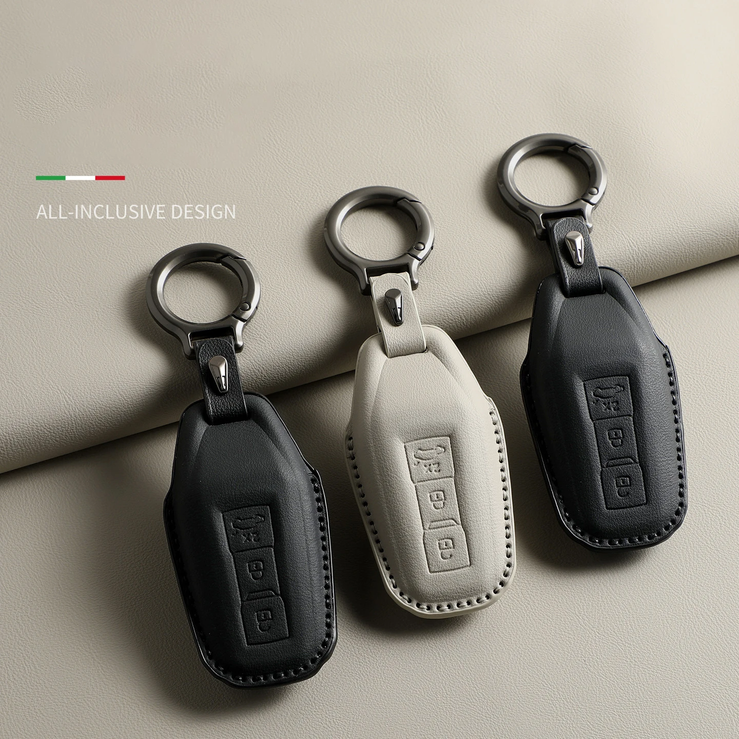 Premium Leather Car Remote Key Case - Elegant Key Shell Cover and Holder