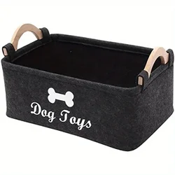 Plush Felt Pet Toy Storage Basket - Ideal for Organizing Your Furry Friend's Essentials