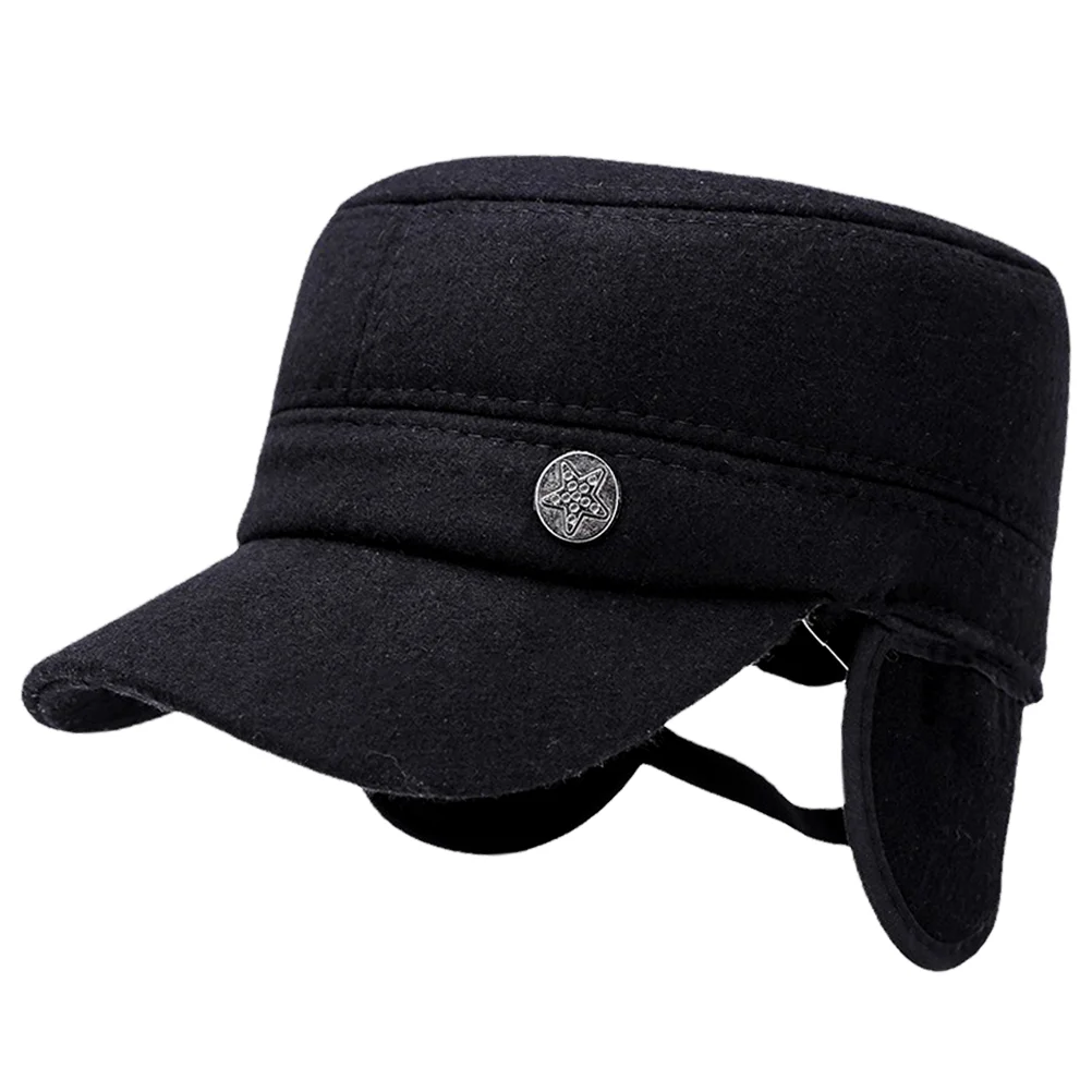 

Old Man Hat Protective Warm Keeping for Elderly Cotton Bonnet Men Caps Thick Cloth Anti-cold Grandpa Hats