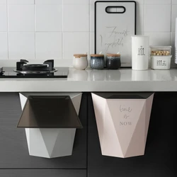 Nordic Style INS Kitchen Wall Hanging Garbage Can Household Light Luxury Wind Covered Net Red Same Style To Save Space