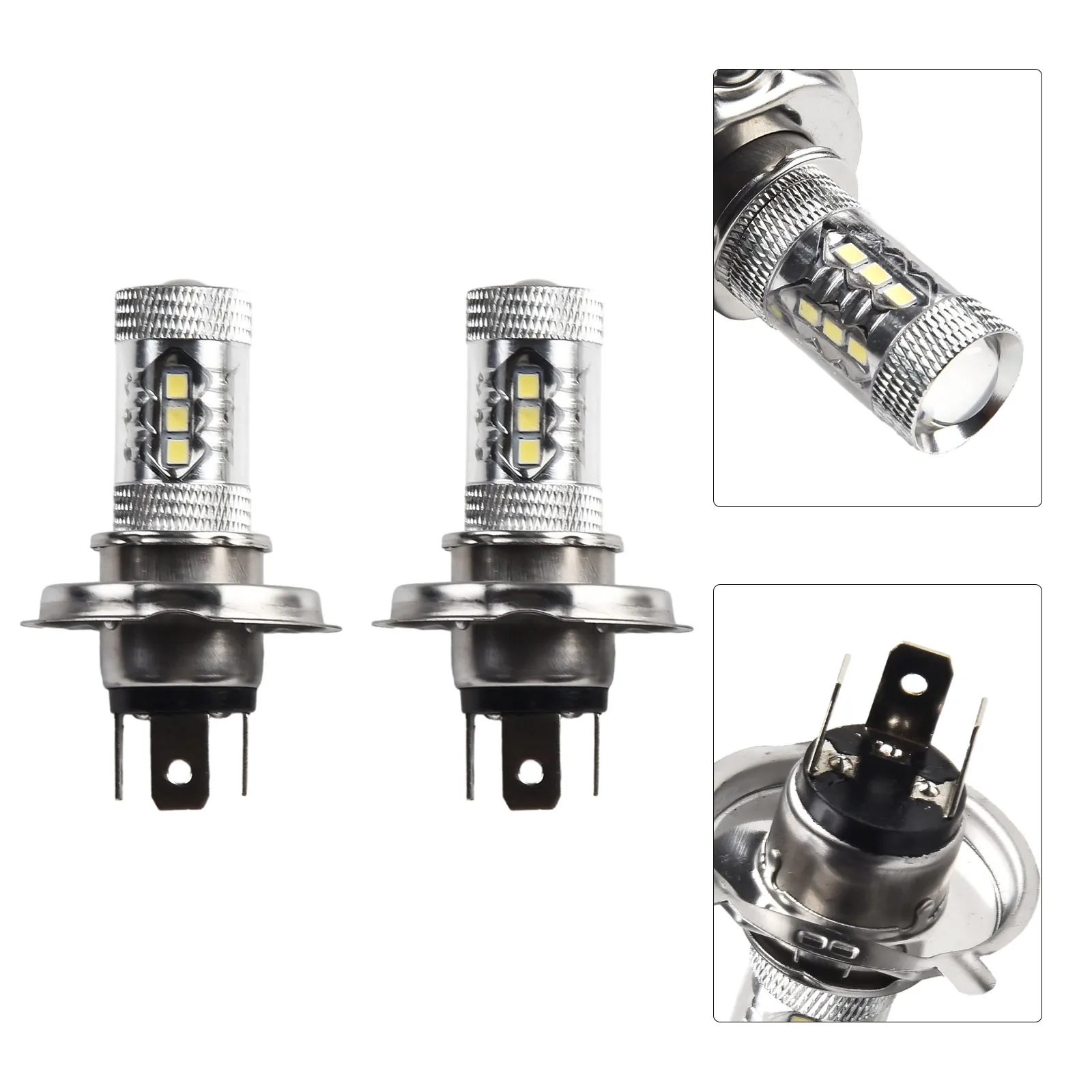북극 고양이 2009-2010 용 9003 알루미늄 헤드라이트, H4 안개등, LED 전구 빔 오토바이, 12V, 80W, 2 개