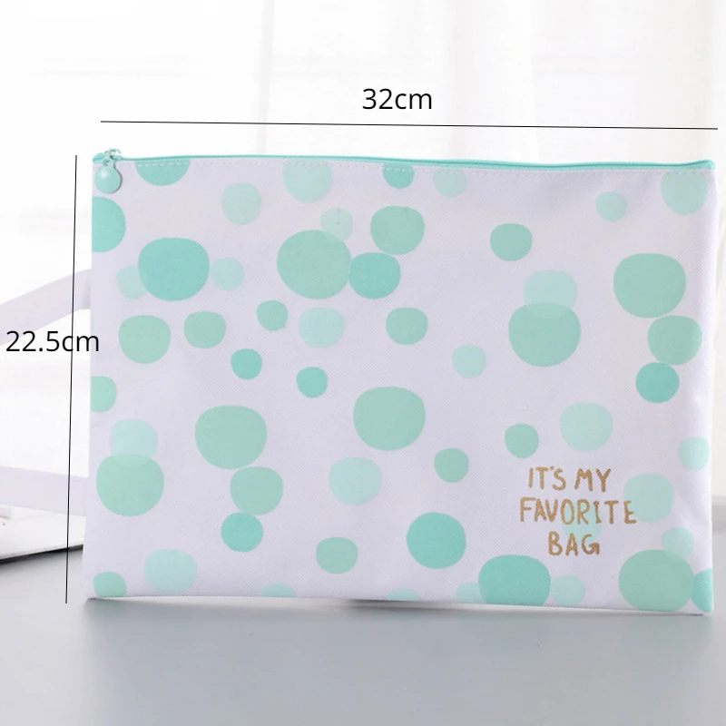 Green Mood A4 File bag Canvas Big Capacity Document Bag Business Briefcase Storage for Papers Stationery Student Gift