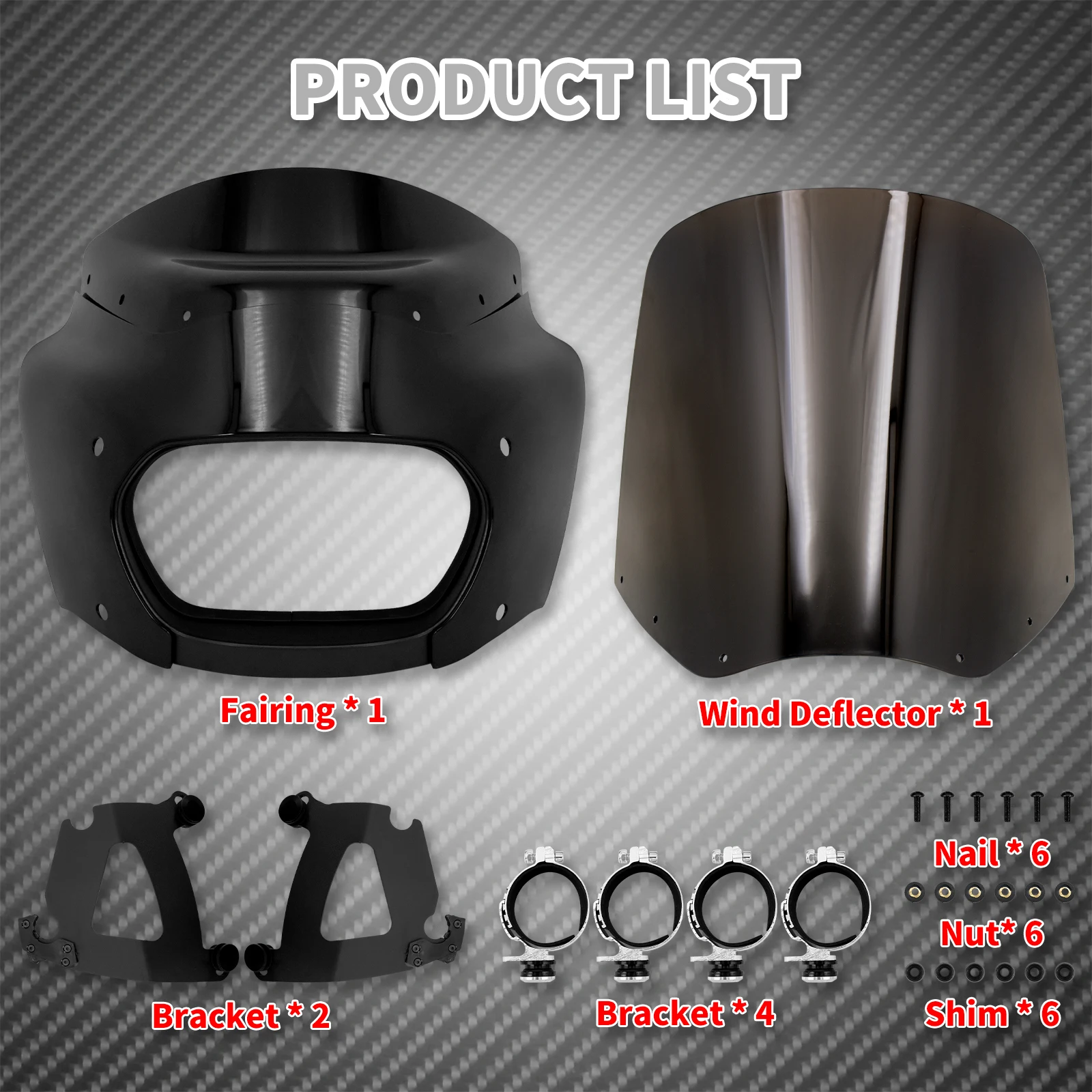 BOSYCY Road Warrior Motorcycle Fairing Windshield Kit Fit For Harley Softail Street Bob FXBB 2018-2020 FXBBS 2021-2024 FXST - 201355758 - View #14