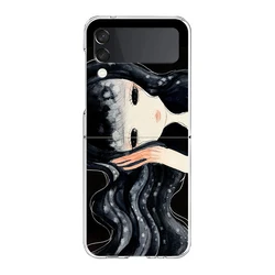 Aya Takano Transparent Shockproof Foldable Phone Case for Z Flip 3 (B1)