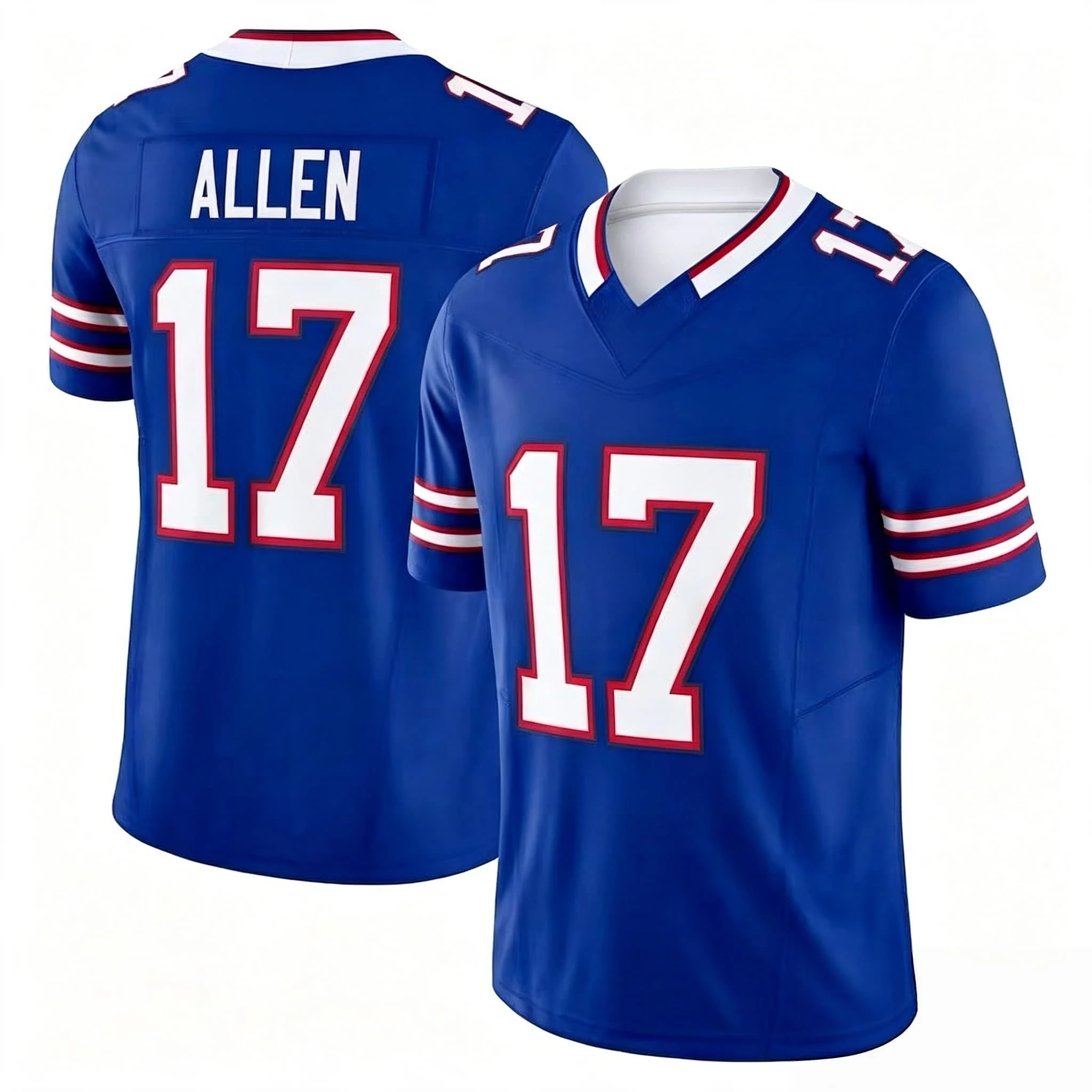 Buffalo American Football Trikot Sportbekleidung Trainingsteam-Trikots Bill Allen Nr. 17 3D-Druck Meistverkaufte Trikots Familien-Matching-Trikots