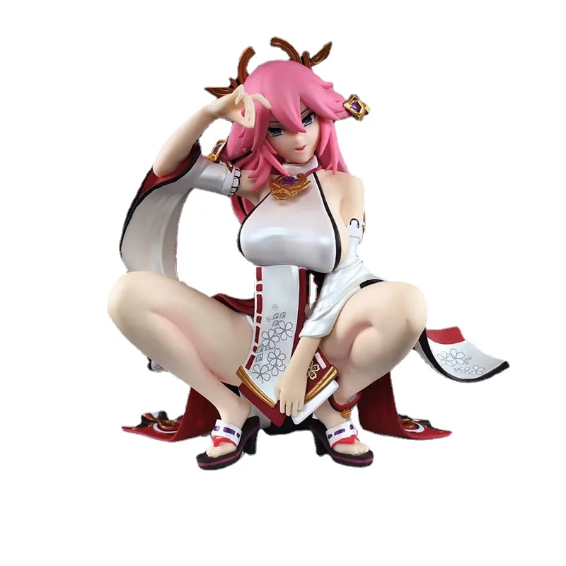 

Аниме-фигурка Yae Miko Genshin Impact, фигурка второго поколения, приседающая, модель, кукла, игрушки, 15 см