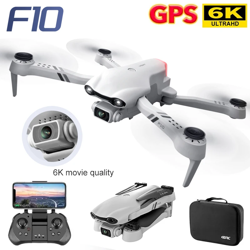 

4DRC F10 Drone GPS 6K HD Dual Camera Wide-Angle 5G WIFI Fpv Quadcopter Brushless Motor Foldable Obstacle Avoidance Aerial UAV