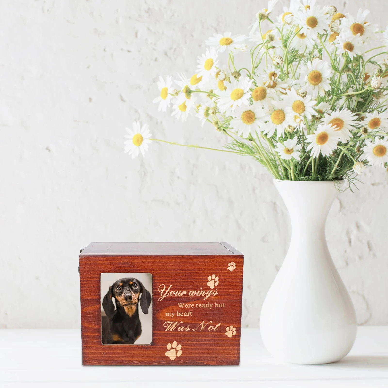 Cremation Urn Pet Cinerary Casket Wood Memorial Box Ashes Keepsake Small Animals Pet Cats Dogs Funeral Supply