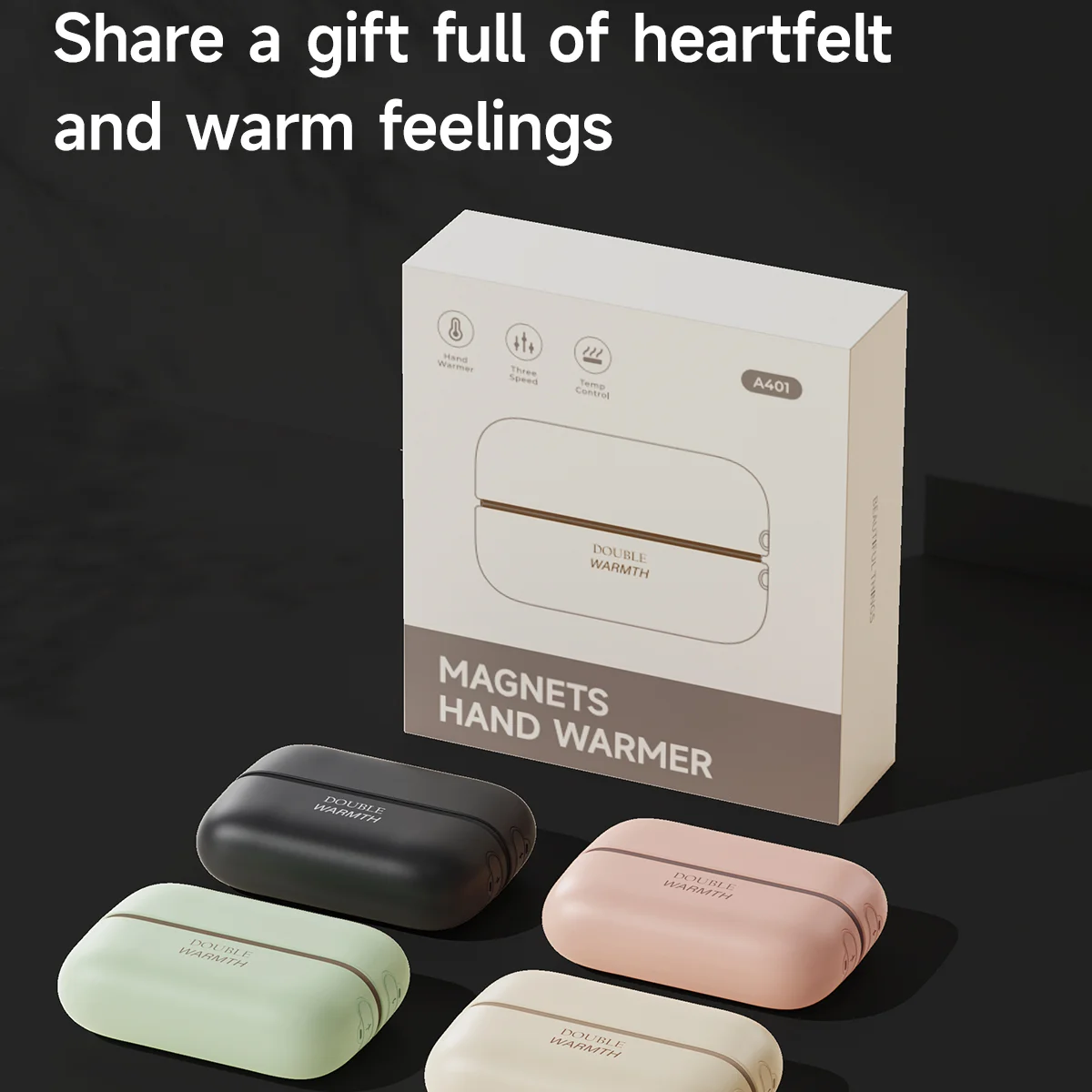 Dual-Palm Magnetic Hand Warmer with Fast Heating & Adjustable Temperature