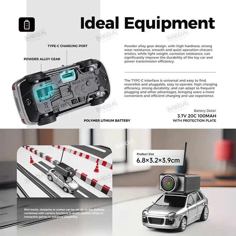 Wltoys 6401-C 1/64 FPV 미니 RC카 & 런웨이 매트 2.4GHz 1인칭 비전 자이로스코프 리모컨 자동차 HD 카메라 레이싱 장난감