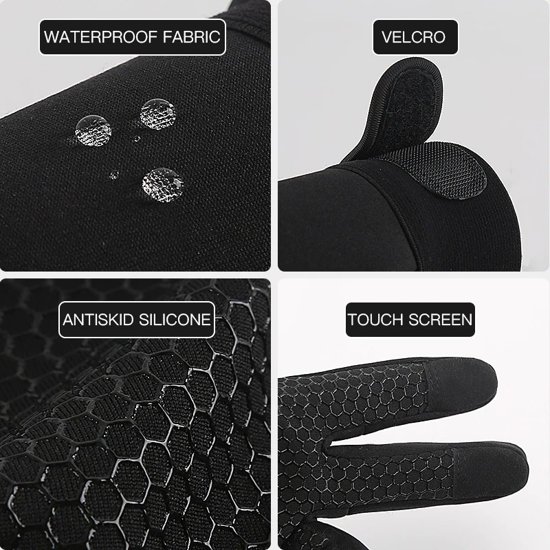 Kyncilor Autumn and Winter Cycling All Finger Waterproof Touch Screen Warm Gloves for Men and Women Mountaineering Gloves 5
