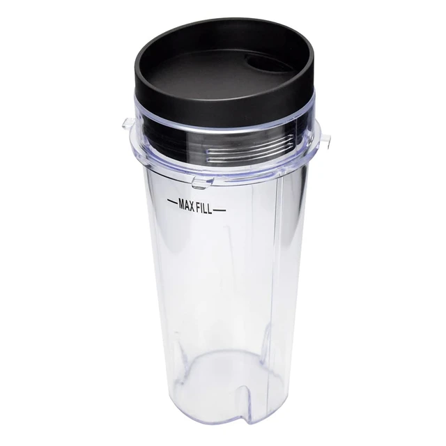 Juego de vasos de licuadora de 16 oz compatible con piezas de repuesto  Ninja, vasos de licuadora de una sola porción con tapas para BL660 BL740  BL770