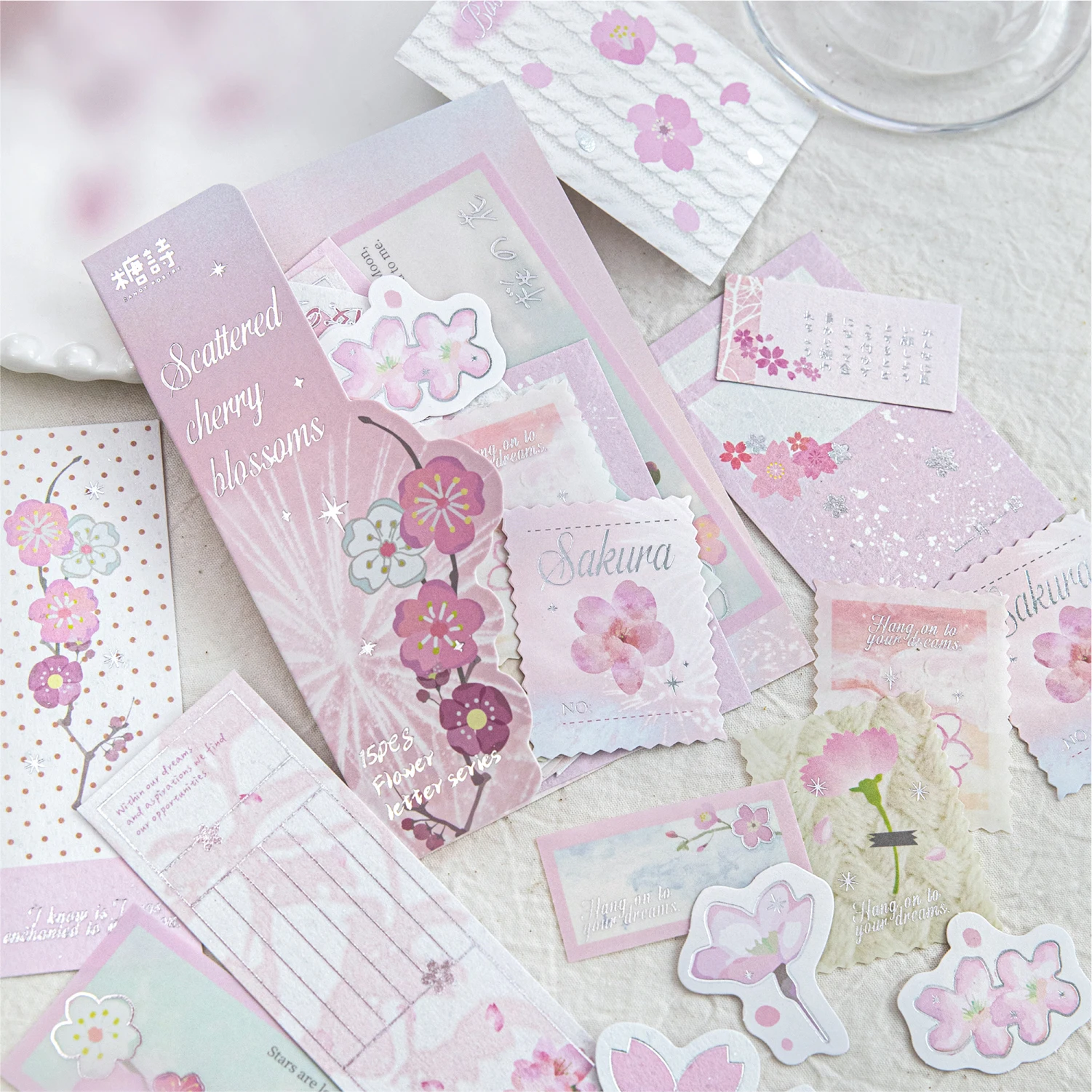 15pcs Kawaii 편지지 스티커 꽃 의미 문자 일기 정리함 플래너 장식 모바일 스티커 스크랩북