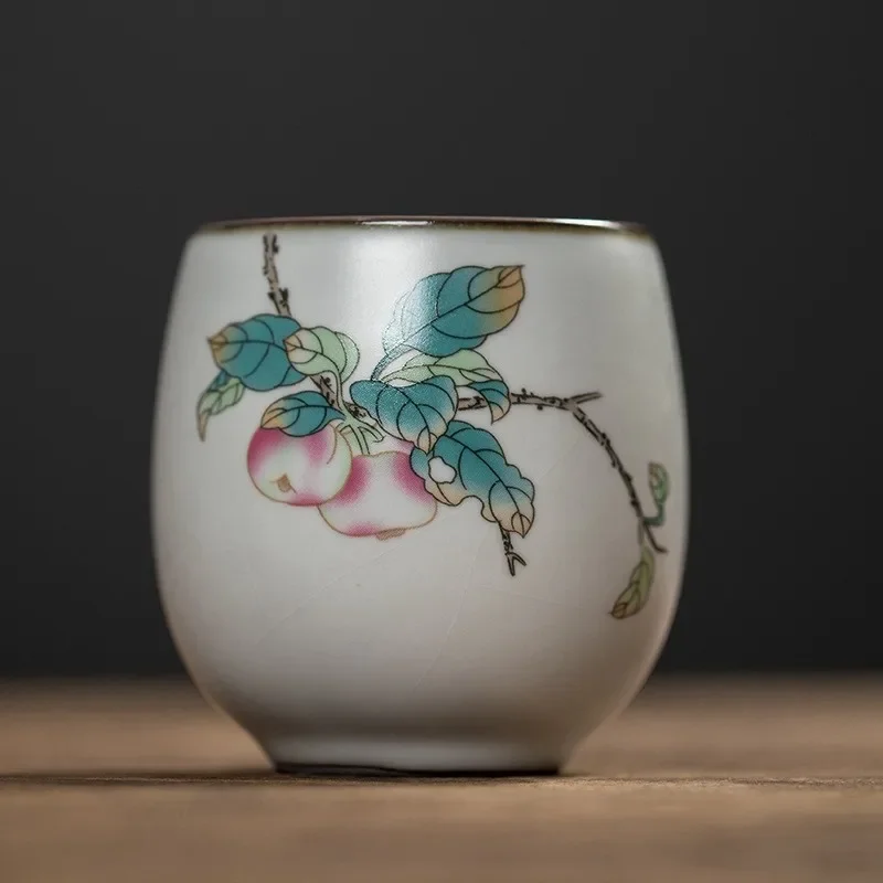 China Ceramic Tea Cup With Handle White Porcelain Kung Fu Cups Pottery Drinkware Wine Coffee Mug 1Pc coffee cup,tea cup,coffee mug