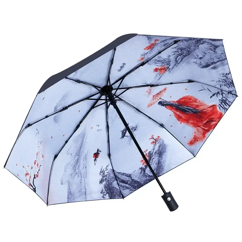 Automatic Umbrella Rain Sun Anti Uv Windproof Beach Umbrella Girl Parasol Folding Parasol Women Portable
