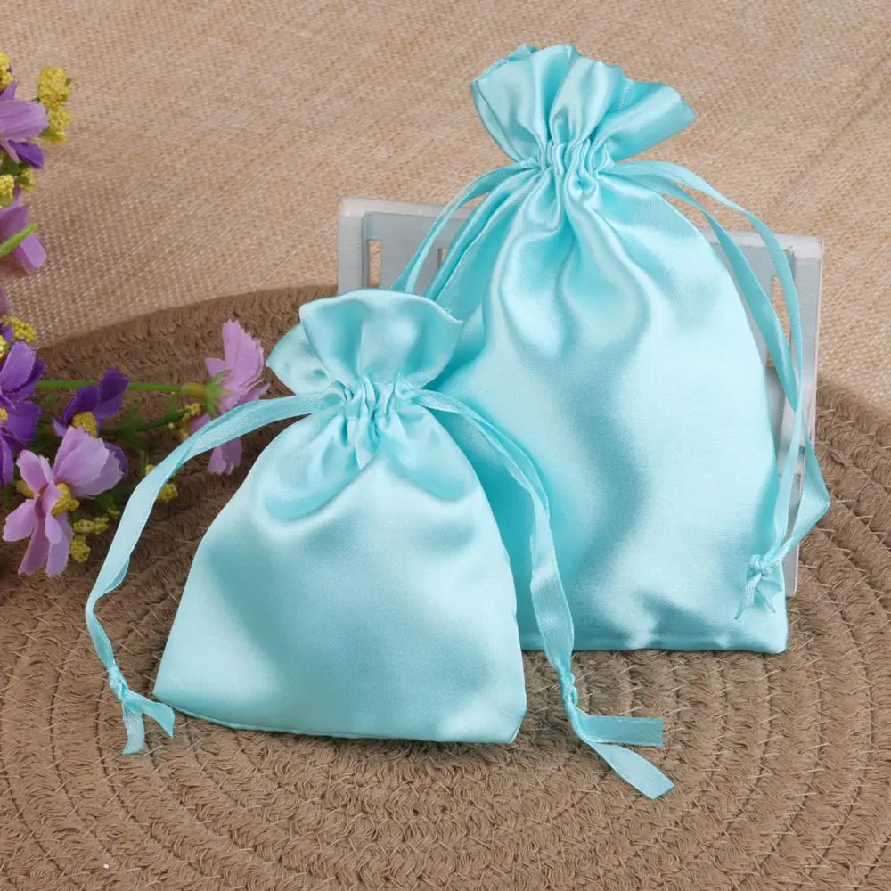 10 teile/los 8x10cm10x15cm Luxus Seide Schmuck Geschenk Beutel Satin Kordelzug Beutel Für Hochzeit Party süßigkeiten Tasche Schmuck Verpackung – Detail 1