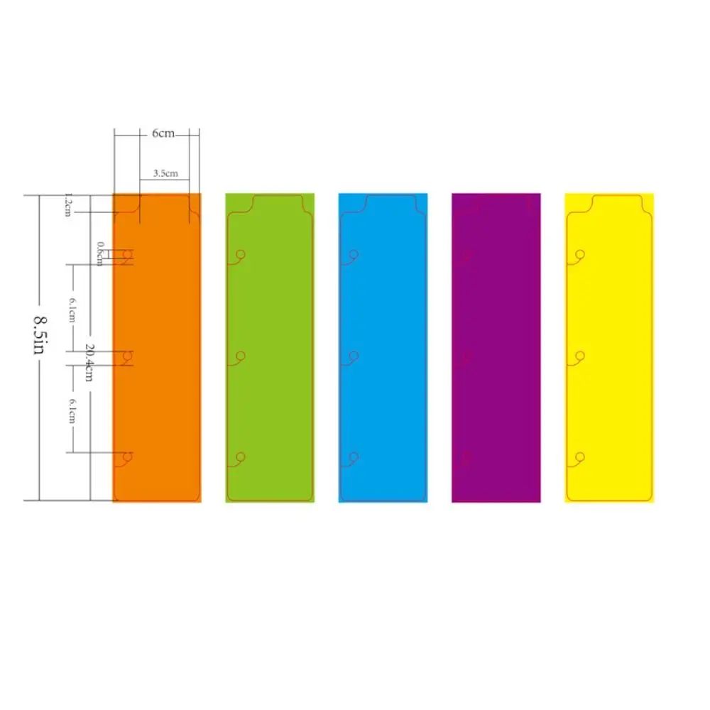 5Pcs/Set 3 Ring Binder A4 Plastic Binder Spacers Disc Notebook Partition Mini Divider Colorful Dividers Sheet Set