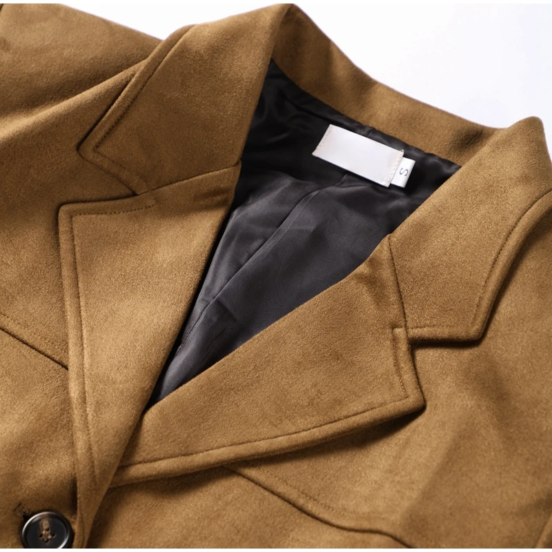 Women Suede Jackets Loose Lapel Single Breasted Long Sleeves Pockets Blazer Coats Female Autumn Fashion New in Outwear