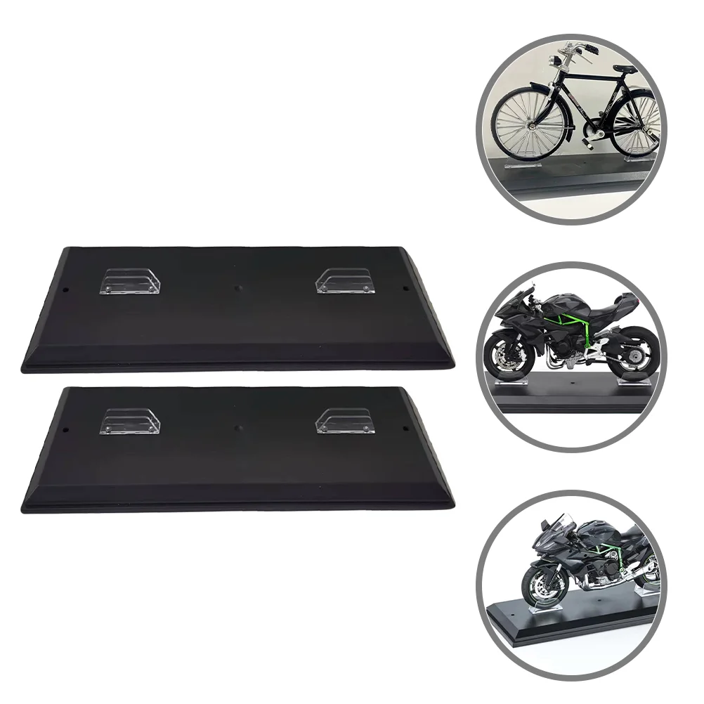 2 Pcs 1:12 Motorcycle Model Base Display Stand Support Holders Storage Shelf for Office Plastic