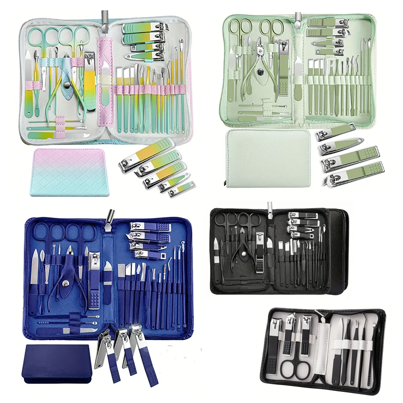 Nail Clippers Set 30pcs with Portable Travel Case for Manicure Pedicure