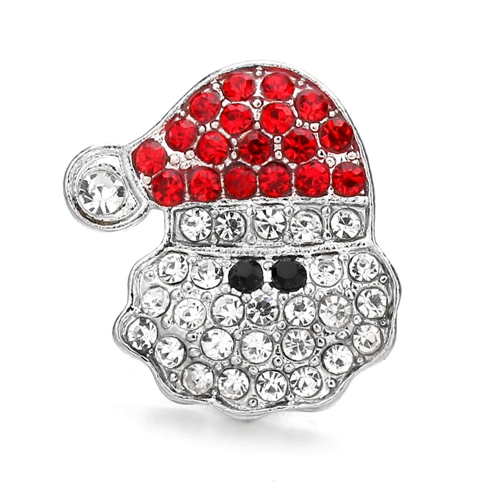 20pcs Christmas Series Snap Jewelry 18mm Snap Buttons Crystal Rhinestone Christmas sock Snaps for Bracelet Bangle Necklace