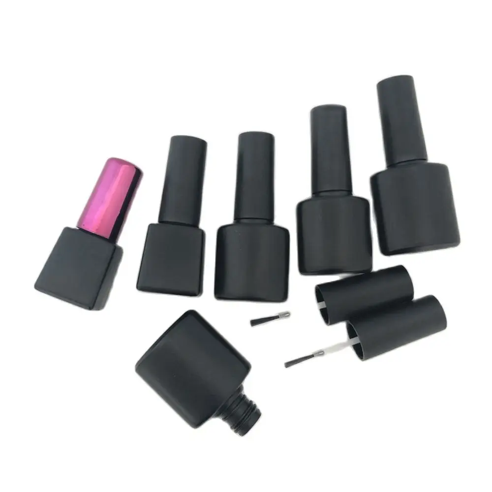 Nail Polish Bottle 50pcs 5ml 8ml 10ml Balck Empty Nail Gel Bottle with Brush Plastic Beauty Container Vial cosmetic bottle,makeup empty bottle,refillable nail bottle