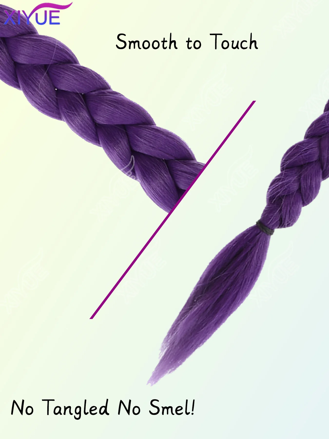 XIYUE Purple Ponytail Extensions 26 Inch Long Purple Braids Synthetic Fiber Hair for Cosplay Halloween Costume wig