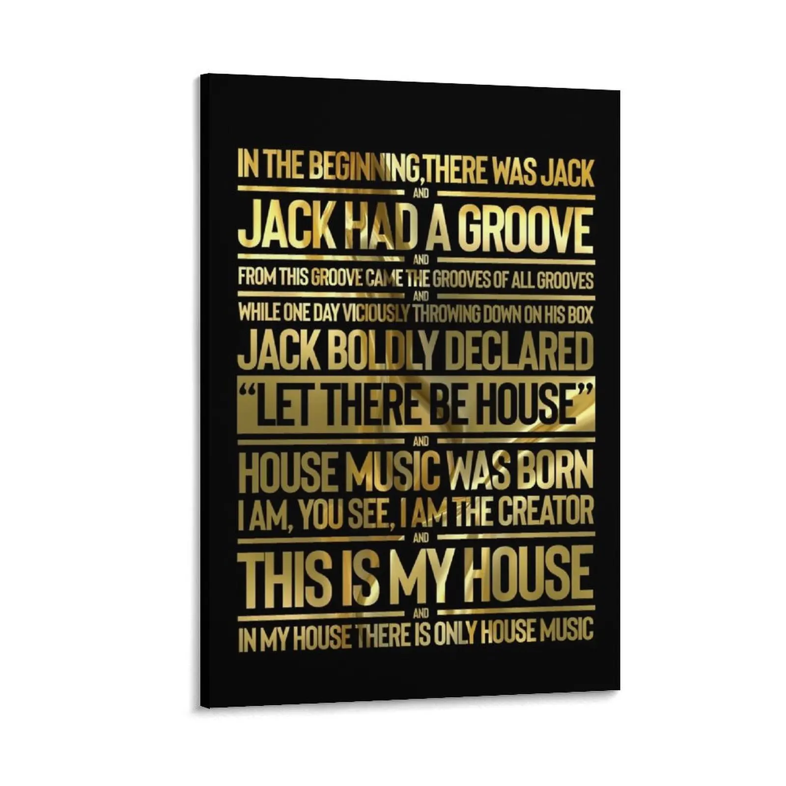 JACK HAD A GROOVE gold - house music collector edition Canvas Painting photos for living room Paintings for bedroom